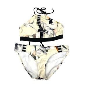 Athleta Swimsuit Women's Size Small Polynesia High Neck Two Piece Bikini Set